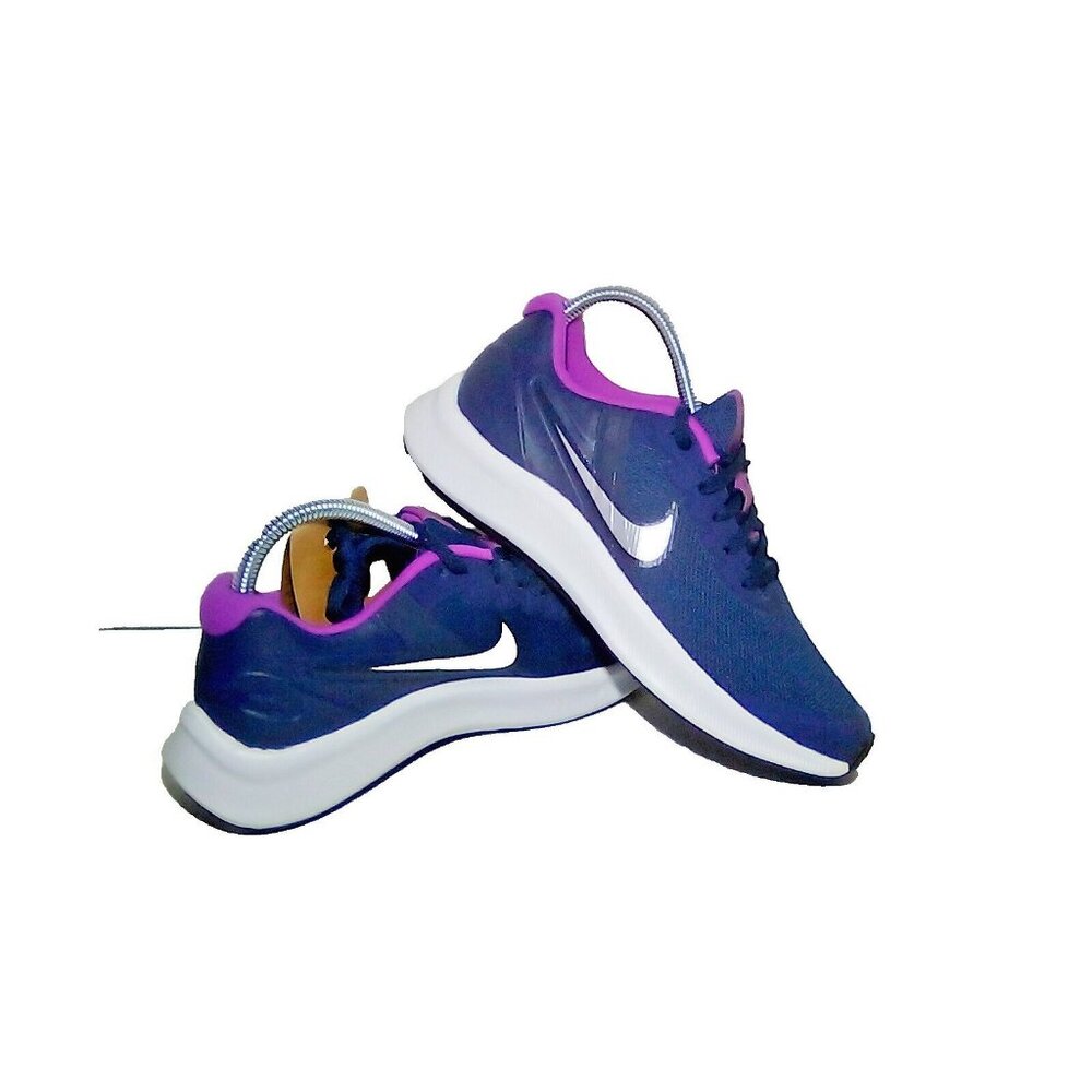 Nike Star Runner 3 Sneaker, Midnight Navy/Metallic Silver, 5y New With Box